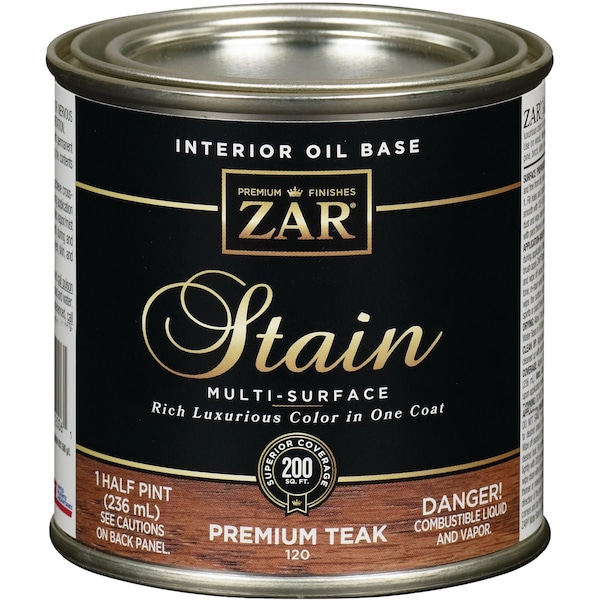 Zar Oil-Based Wood Stain Premium Teak 1/2 Pt. 831434 - main