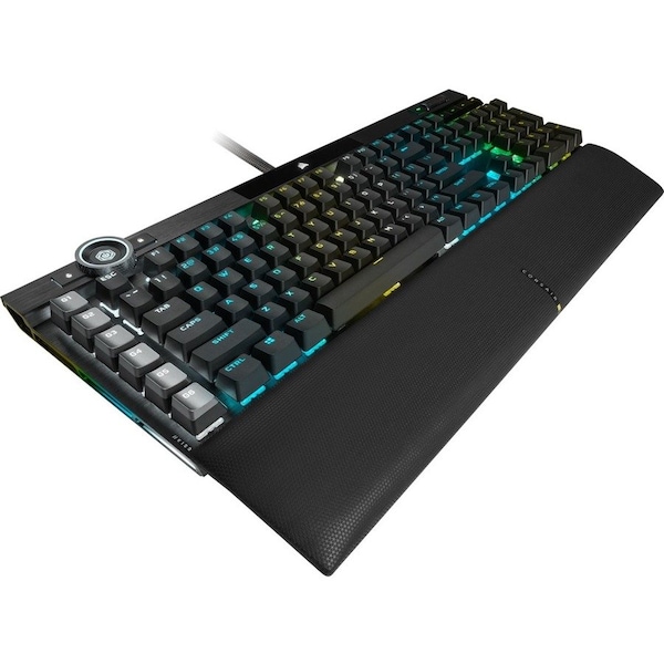 Corsair K100 RGB Mechanical Gaming Keyboard, Backlit RGB LED, CHERRY MX SPEED, Black, Black PBT CH-912A014-NA - main