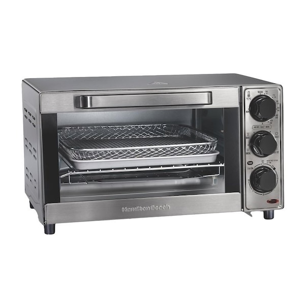 Ham.Beach/Proctor Silex Hamilton Beach Sure-Crisp 31403 Air Fryer Toaster Oven, 1120 W, 4 -Slice, 0.4 cu-ft, Dial Control, SS 31403G - main