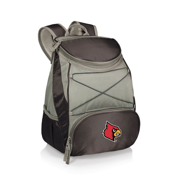 Picnic Time Family Of Brands NCAA Louisville Cardinals PTX Backpack CoolerBlack with Gray Accents 633-00-175-304-0 - main