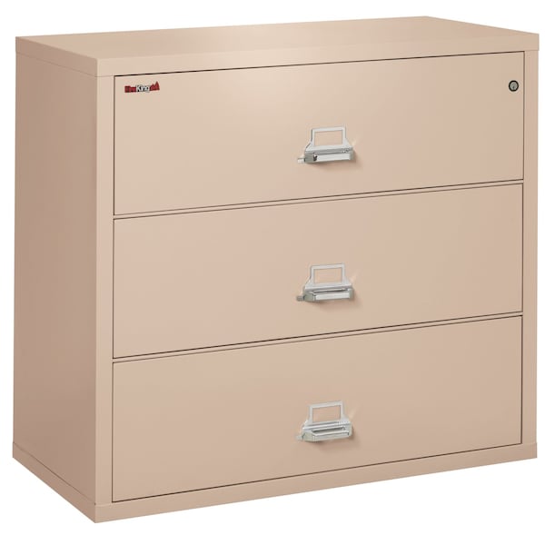 Fireking 3 Drawer, 1 Hr Fire & Impact Rated, 44" Wide Lateral Champagne 3-4422-CCH - main