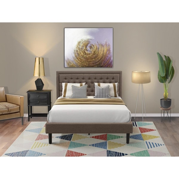 East West Furniture 2 Piece Kendall Queen Size Bedroom Set - Black KD18Q-1VL06 - main