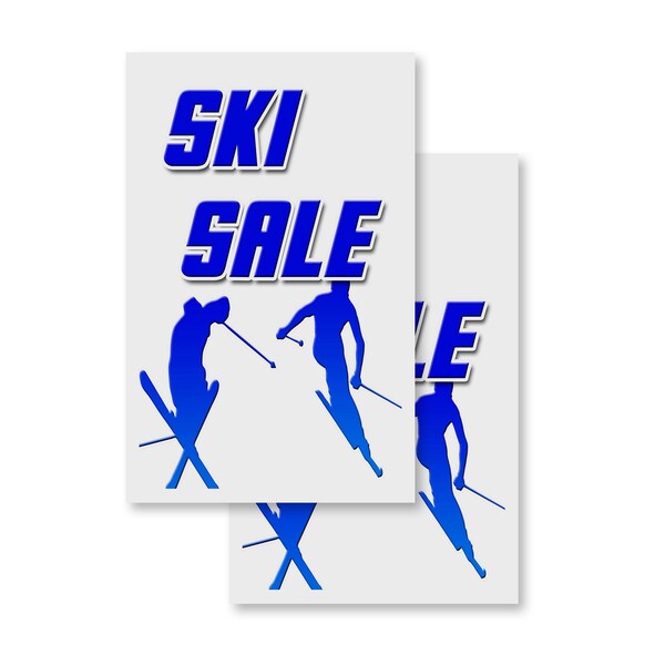 Signmission Ski Sale, Vinyl Decals Only 24 Inch x 36 Inch, Vinyl Decal, 2PK DSB-2436-2PACK-Ski Sale - main