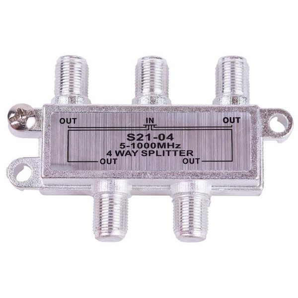Monster Cable Just Hook It Up 4 Way Coax Splitter 75 ohm 1000 MHz 140010-00 - main