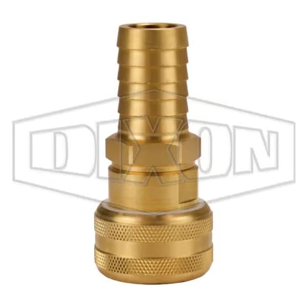 Dixon Air Chief Industrial Quick Connect Coupler, 3/4 in Nominal, Quick Connect Coupler x Hose Barb, Brass DC7048 - main