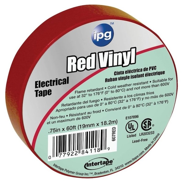 Intertape Tape Red 3/4X60 Electrical 607RED - main