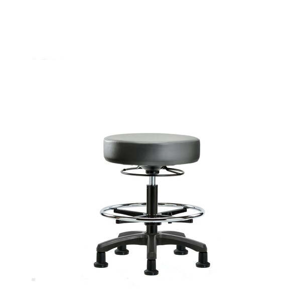Blue Ridge Ergonomics Vinyl Mini-Stool, Med Bench, CF, Glides, Sterling BR-VMBMS-RG-CF-RG-8840 - main