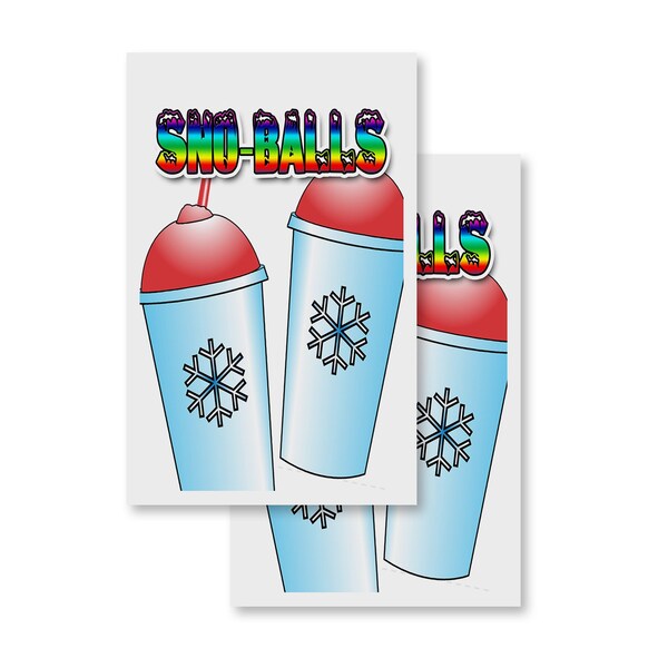Signmission Sno-balls, Vinyl Decals Only 24 Inch x 36 Inch, Vinyl Decal, 2PK DSB-2436-2PACK-Sno-balls - main