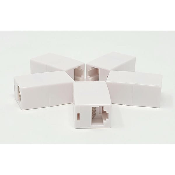 Micro Connectors Cat 5e 24 AWG Ethernet Coupler, White, 5PK C20-110L5W-5 - main