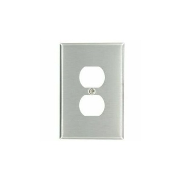 Leviton WallPlate, DuplexOutlet, StainlessSteel 84103 - main