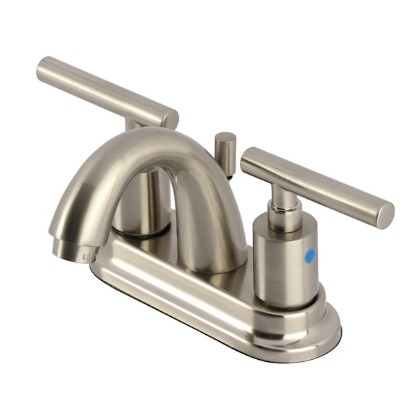 Kingston Brass Double-Handle 4" Centerset Bathroom Faucet with Pop-Up Drain, Brushed Nickel KB8618CML - main