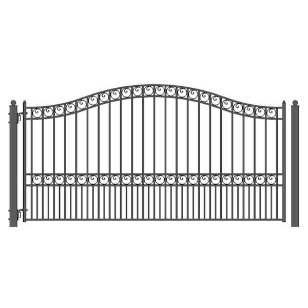 Aleko 14 ft. Paris Style Iron Single Swing Driveway Gate DG14PARSSW-UNB - main