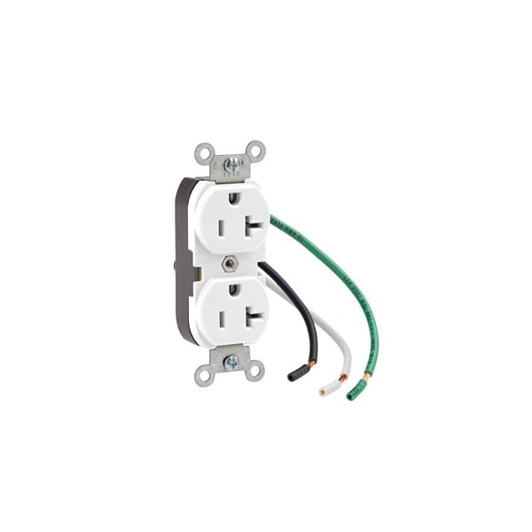 Leviton Industrial Series Heavy Duty Grade Duplex Receptacle, 20 Amp, 125 Volt 5362-LW - main
