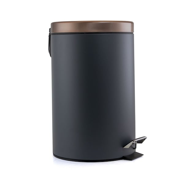 Elama 1.5 Gallon Stylish Grey and Copper Soft Pedal Office, Kitchen and Bathroom Trash Bin 750111715M - main