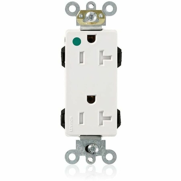Leviton Illuminated Decora Receptacle, 20 Amp, 125 Volt M1636-ILW - main