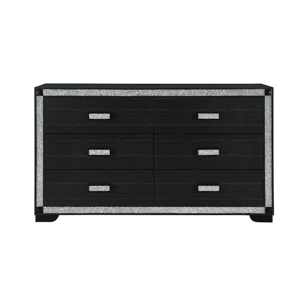 Global Furniture Usa Contemporary Glam Soleil Charcoal Dresser SOLEIL-CHARCOAL-DR - main