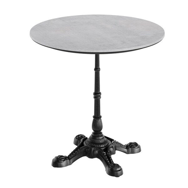 Flash Furniture 31.25" RD Outdoor Tabletop, Gray Faux Concrete, Seamless Surface Technology, 22.75x22.75 Black Base ST-RD31-CMGY-SDAT2222-GG - main