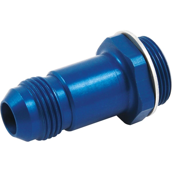 Allstar Performance 0.87 in.-20 to -8 AN Male Short Aluminum Carburetor Adapter Fitting with Washer, Blue Anodized ALL50904 - main