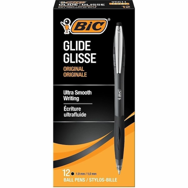 Bic Atlantis Ballpoint Retractable Pen, Medium, Black Barrel/Ink, Dozen VCG11BK - main