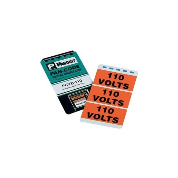 Panduit Voltage Marker Book, Vinyl, '110 VOLTS', PCVB-110Y - main