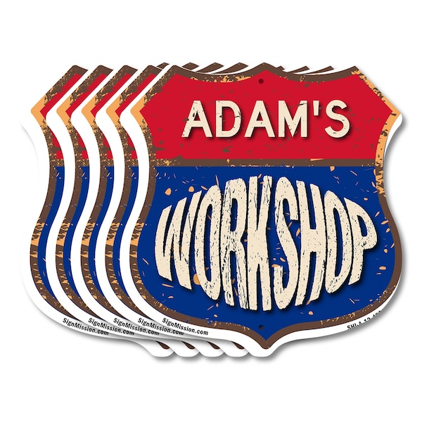 Signmission Adam's Workshop, 12 inch X 12 inch, Aluminum Metal Sign, 5PK SHI-A-5Pack-12-489-ADAM - main