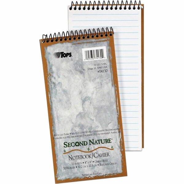 Tops Business Forms TOPS, SECOND NATURE RECYCLED NOTEBOOKS, GREGG RULE, 4 X 8, WHITE, 70PK 74130 - main