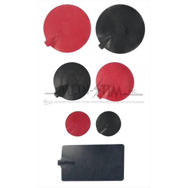 Carbonflex 4 in. Round, Pin, Insulated, Non - Gelled, Carbon Rubber, Reusable Electrode, Black 1 Per Pkg CA335448 - main