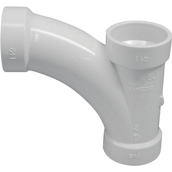 Genova CANPLAS Combination Tee Pipe Wye, 2 in, Hub, PVC, White, SCH 40 Schedule 194302 - main