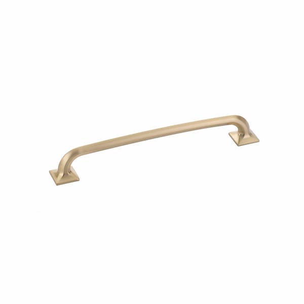 Schaub 8in Center to Center Northport Square Cabinet Pull Signature Satin Brass Finish 217-SSB - main