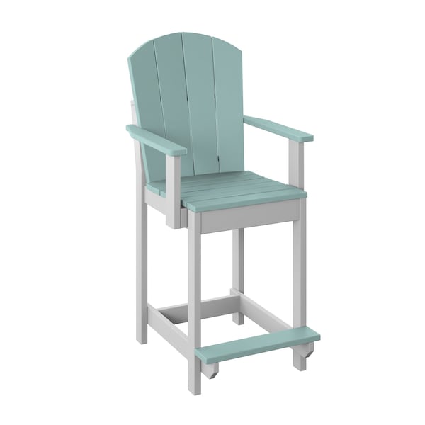 Polybird FANBACK DINING CHAIR "COUNTER HEIGHT". SAGE AND WHITE POLYBIRD P8-C - main