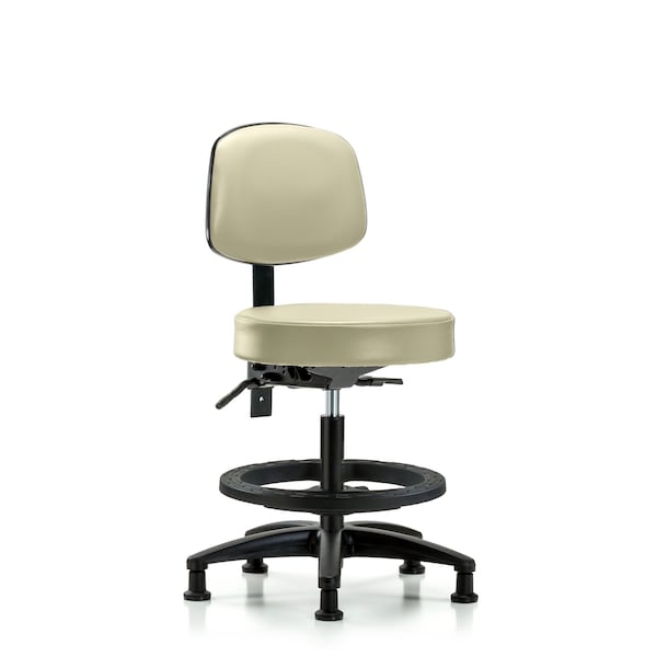 Blue Ridge Ergonomics Bench Stool, Med, Vin, Bk, BF, Glides, Wht BR-VMBST-RG-T0-BF-RG-8501 - main