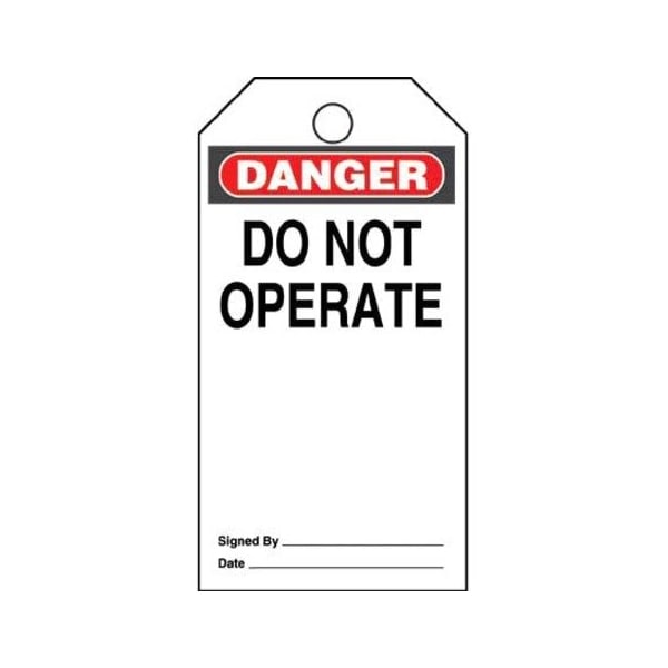 Panduit Tag, "Danger Do Not Operate", 5 Tags PVT-15 - main