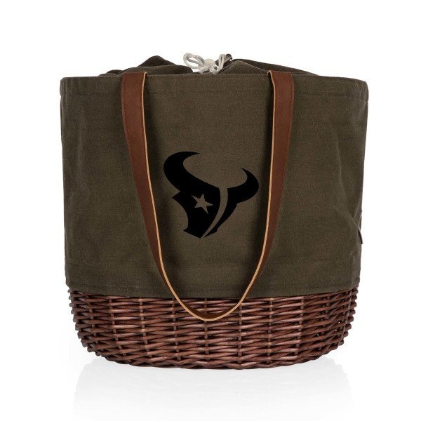 Picnic Time Family Of Brands NFL Houston Texans - Coronado Canvas and Willow Basket Tote 203-00-140-134-2 - main