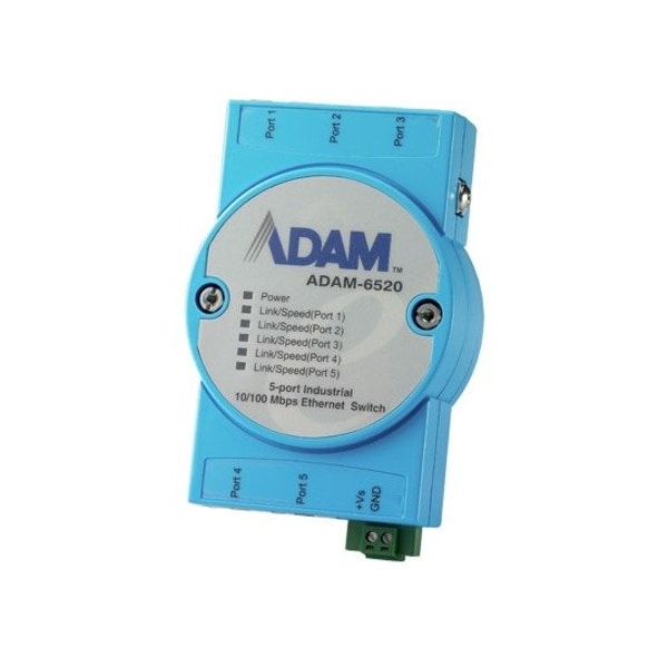 Advantech 5-port 10/100 Mbps Industrial Ethernet Switch ADAM-6520-BE - main