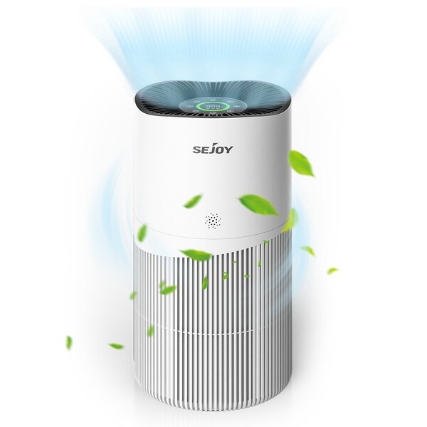 Edendirect 500 Sq.Ft.HEPA Air Purifier White with 4-Speed, Air Quality Indicator, 8H Timer, Child Lock ZR-KQJ-0402-White - main