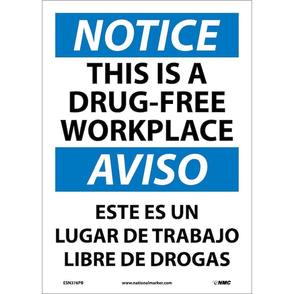 Nmc This Is A Drug-Free Workplace Sign, ESN376PB ESN376PB - main