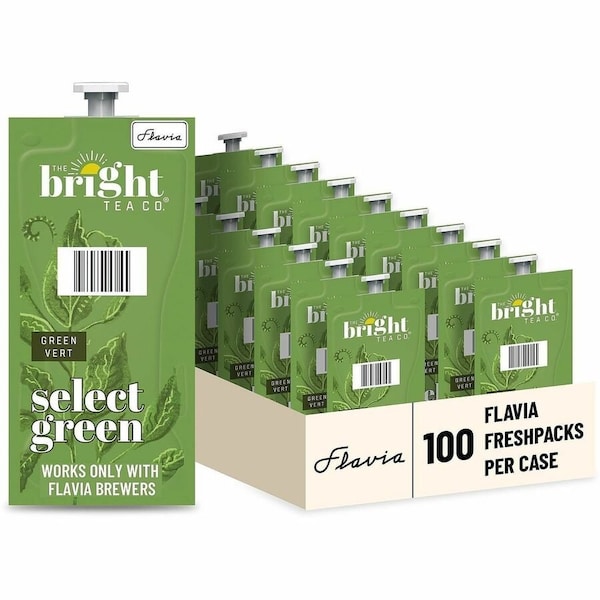 Flavia Tea Flavia Pouches, Select Green, Pouch, 0.09 oz, 100 PK 48028 - main