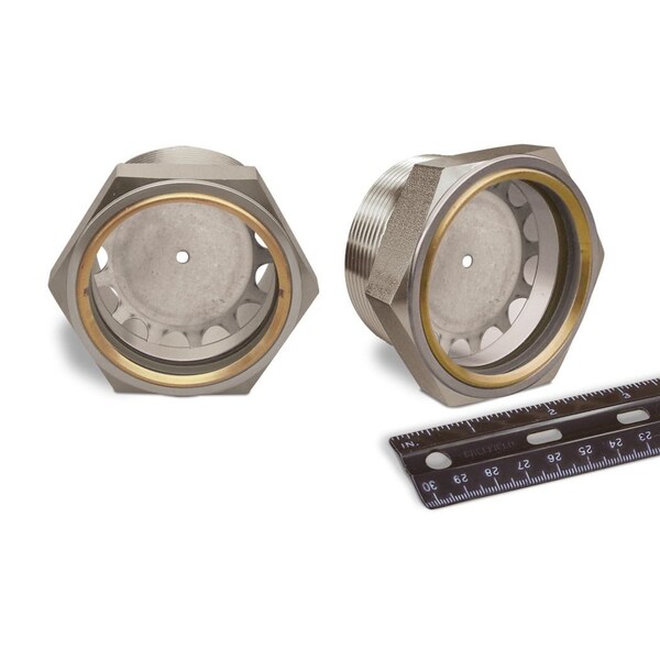Oil-Rite Gasketed Window Sght NPT Thread - 2in. NPT, 2 1/2in., Stainless Steel, 50 PSI, Buna-N, 1 31/32in. B1740-18 - main