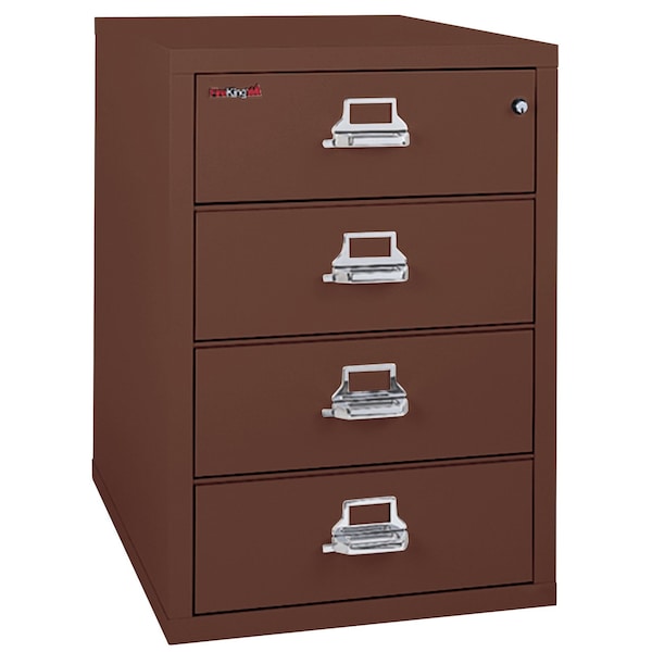 Fireking 4 Drawer, 1 Hr Fire, Vertical, 25" wide for Card Check & Notes Brown 4-2536-CBR - main