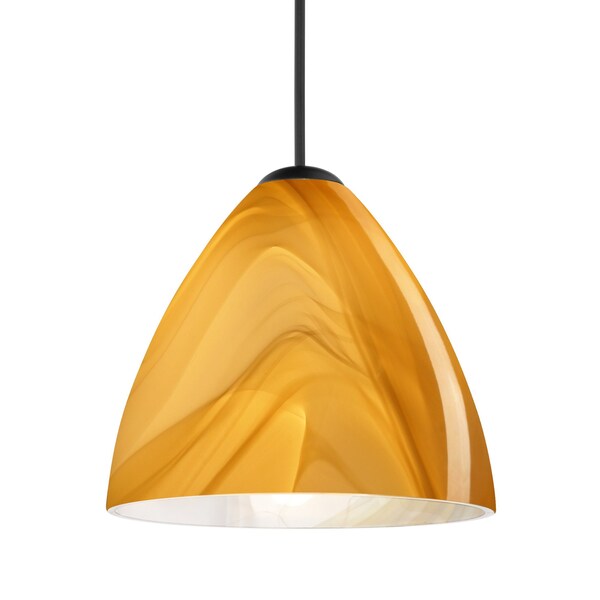 Besa Lighting Besa Mia Pendant, Honey, Black Finish, 1x 5W LED 1XT-1779HN-LED-BK - main