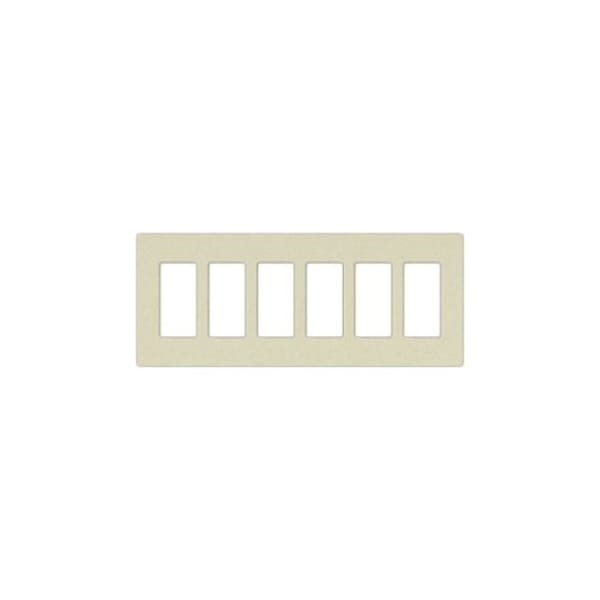Lutron Designer Wall Plates, Number of Gangs: 6 Satin Finish, Snow SC-6-SW - main