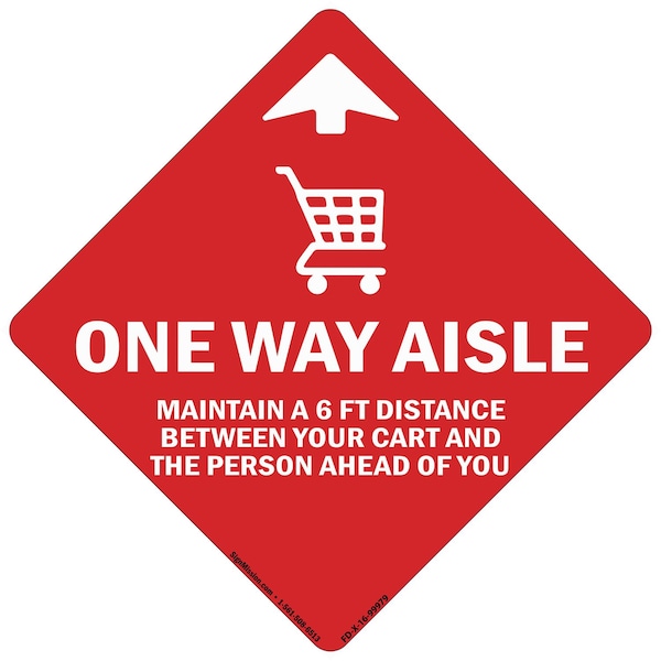 Signmission One Way Aisle Non-Slip Floor Graphic, 16" x 16", FD-2-X-16-99979 FD-2-X-16-99979 - main
