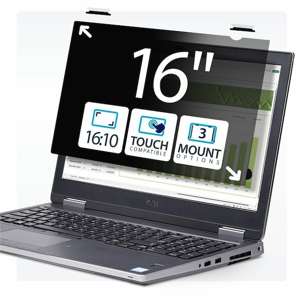 Startech.Com 16-INCH 16:10 TOUCH PRIVACY SCREEN, ANTI-GLARE BLUE LIGHT FILTER, LAPTOP MONITOR SCREEN 16LT6-PRIVACY-SCREEN - main