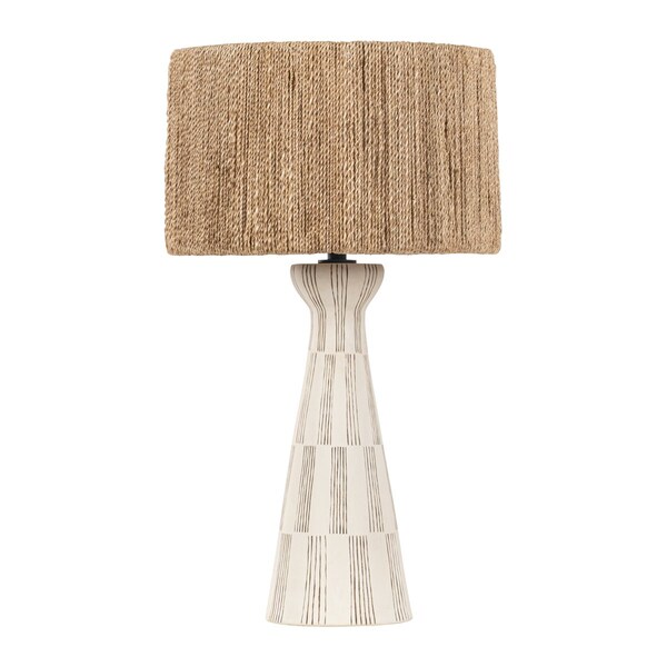Troy Lighting Loft & Thought X Palma 1 Light Table Lamp 17 In. Patina Brass/Ceramic Graphic White PTL1230-SBK/CGH - main