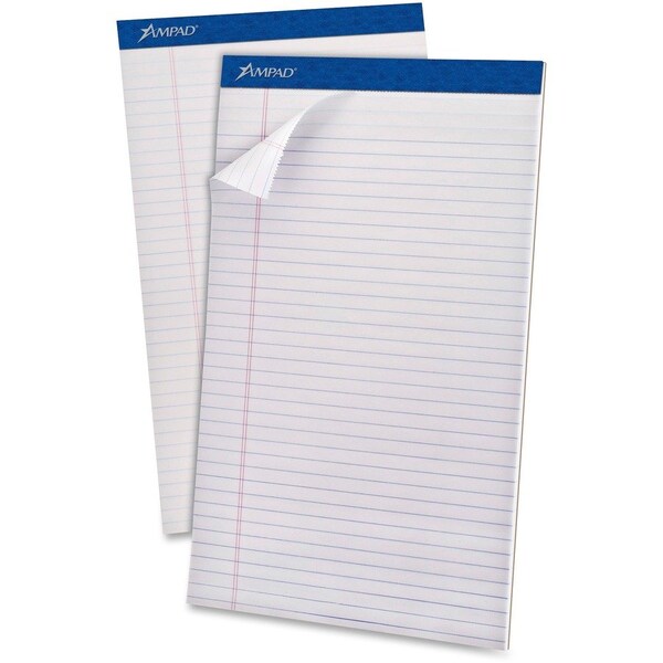 Tops Products PAD, LGL RULED, PRF, LGL, WHT Quality paper stock. Securely bound header strip. Left margin line. 20330 - main