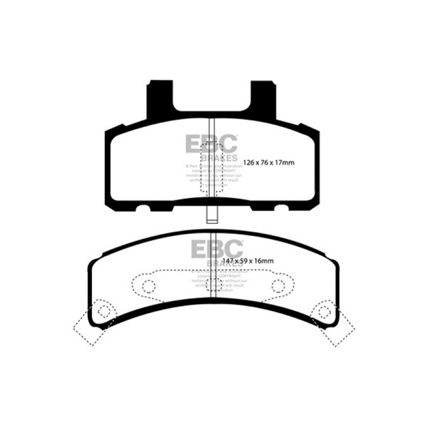 Ebc Yellowstuff Front Brake Pads for 1997-1999 Cadillac Deville 4.6L Rear Drums DP41273R - main