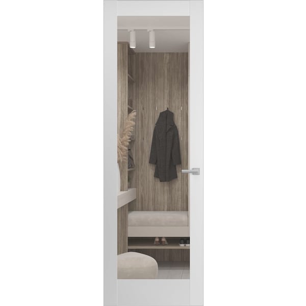 Sartodoors Hidden Door, Lucia 2166 White Silk Concealed Metal Frame 36 x 84 Left Inswing LUCIA2166MF-WS-36x84-LH-I - main