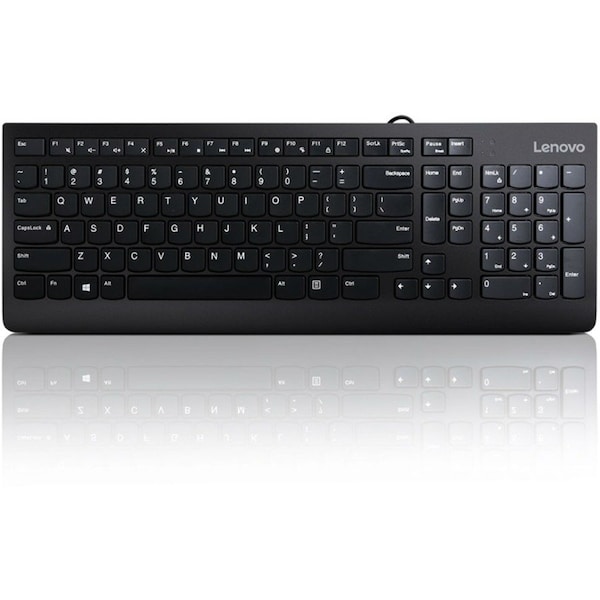 Lenovo 300 USB Keyboard - US English - Cable Connectivity - USB Interface - English (US) - Black GX30M39655 - main