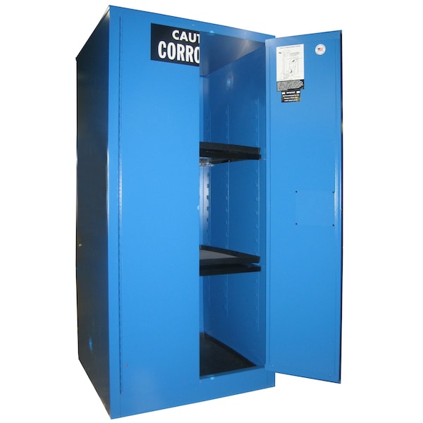 Securall Acid/Corrosive Storage Cabinet, 60 Gallon, 2 Shelves, 31 in W x 65 in H x 31 in D, Blue C160 - main