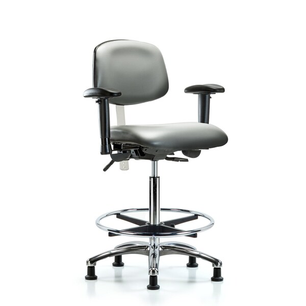 Blue Ridge Ergonomics Vinyl Clean Room Chair, Adjustable Arms BR-NCR-VHBCH-CR-T0-A1-CF-RG-8840 - main